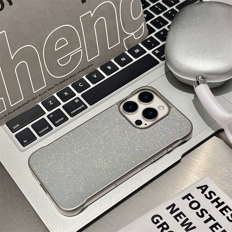 Ultra-thin glitter borderless iPhone case
