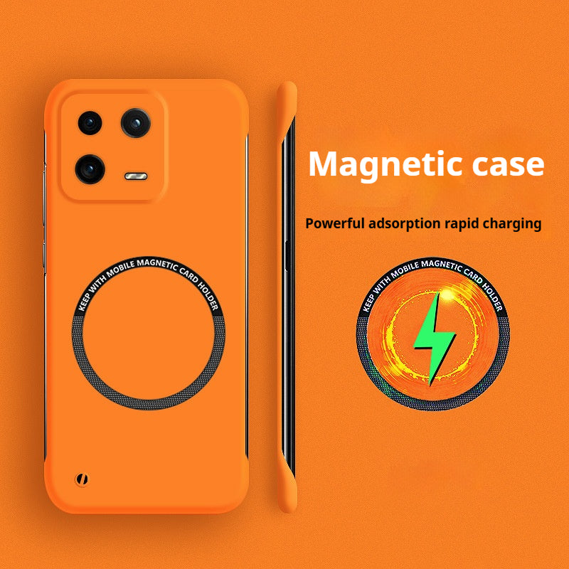 Solid color borderless magnetic Xiaomi mobile phone case