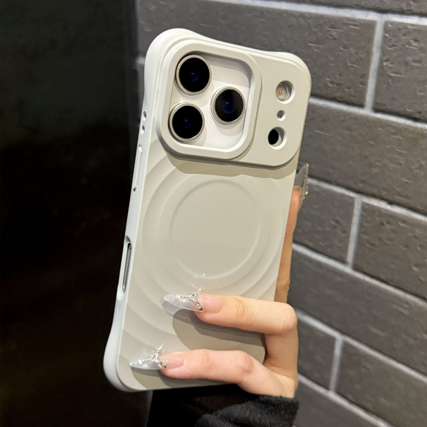 Wave-shaped magnetic minimalist silicone iPhone case