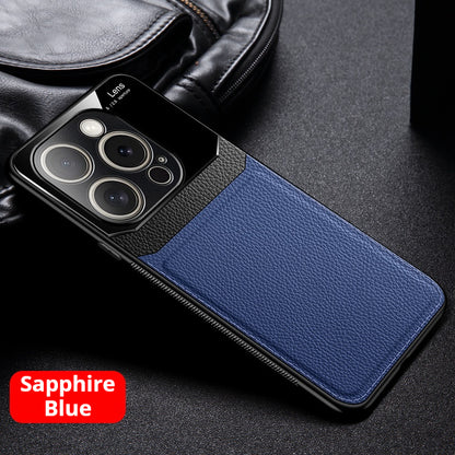 Simple leather-textured Apple phone case