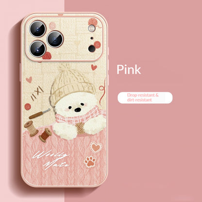 Lambskin wool hat puppy Apple phone case