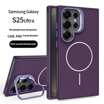 Thin circle magnetic lens holder Samsung mobile phone case