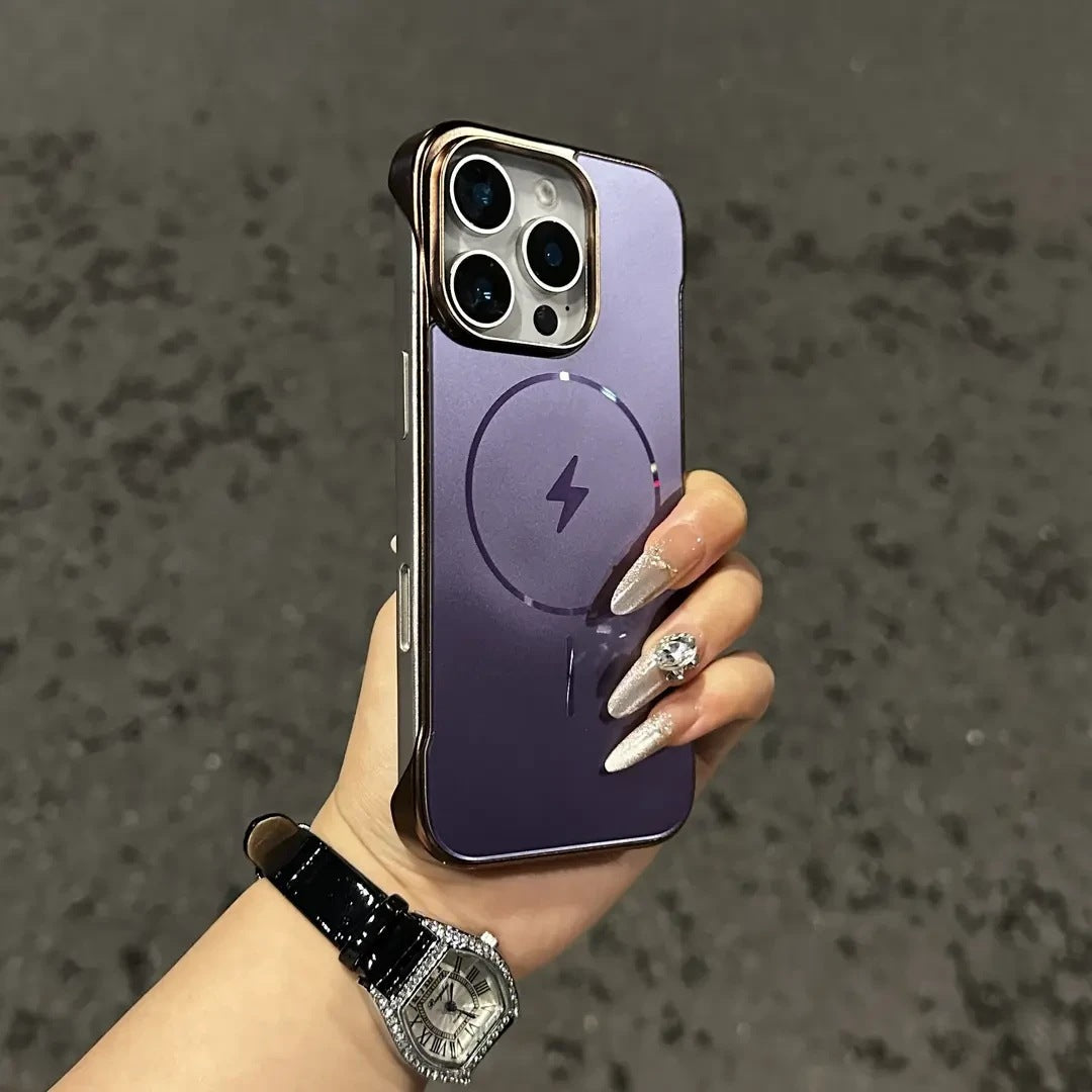 Lightning thin circle magnetic adsorption borderless Apple phone case