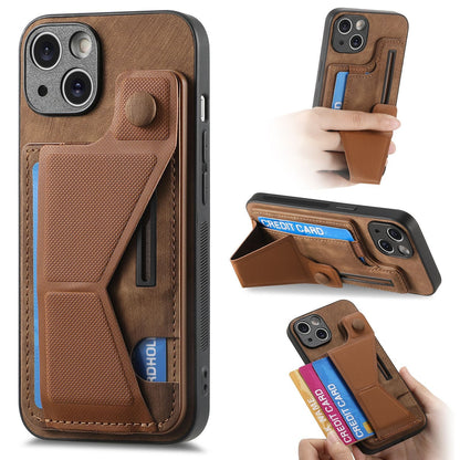 Leather Card Holder Stand iPhone Case