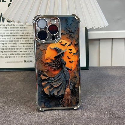 Witch-Themed Electroplated Shockproof iPhone Case