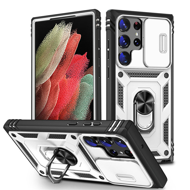 Window sliding magnetic Samsung mobile phone case