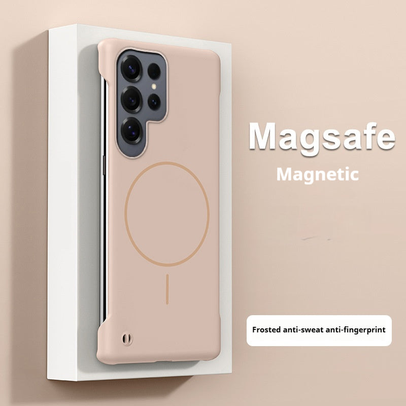 Thin circle magnetic skin-feel solid color frameless shell Samsung phone case