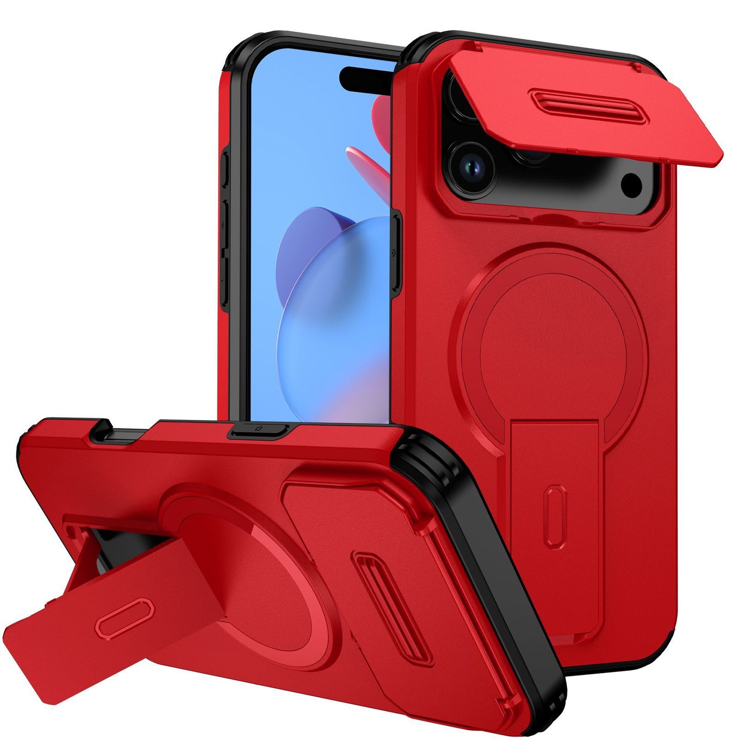 Tengfei Window Magnetic Stand Apple Phone Case