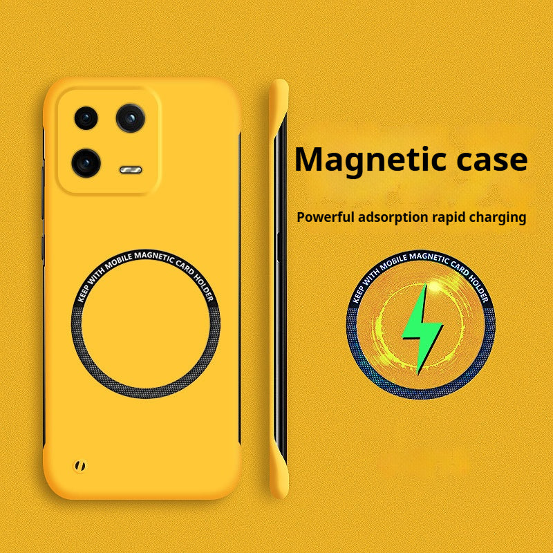 Solid color borderless magnetic Xiaomi mobile phone case