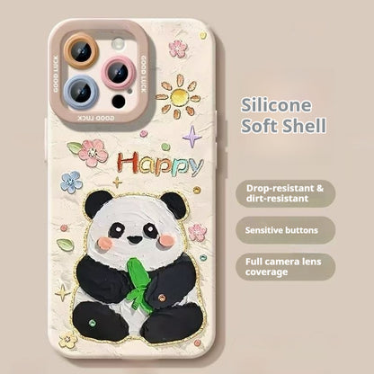 Creative oil painting animal Apple phone case