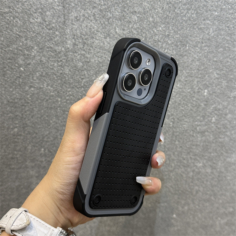 Anti-slip contrasting color four-corner anti-fall iPhone case