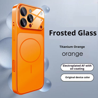 Ultra-thin skin-feel frosted glass magnetic iPhone case