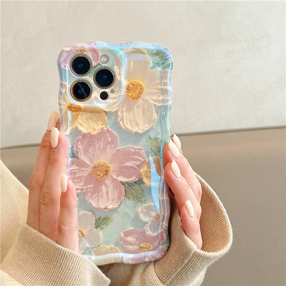 Fashion oil painting flower iPhone case