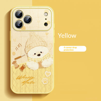 Lambskin wool hat puppy Apple phone case