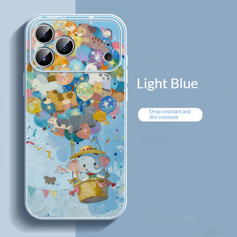 Lambskin Elephant Hot Air Balloon iPhone Case
