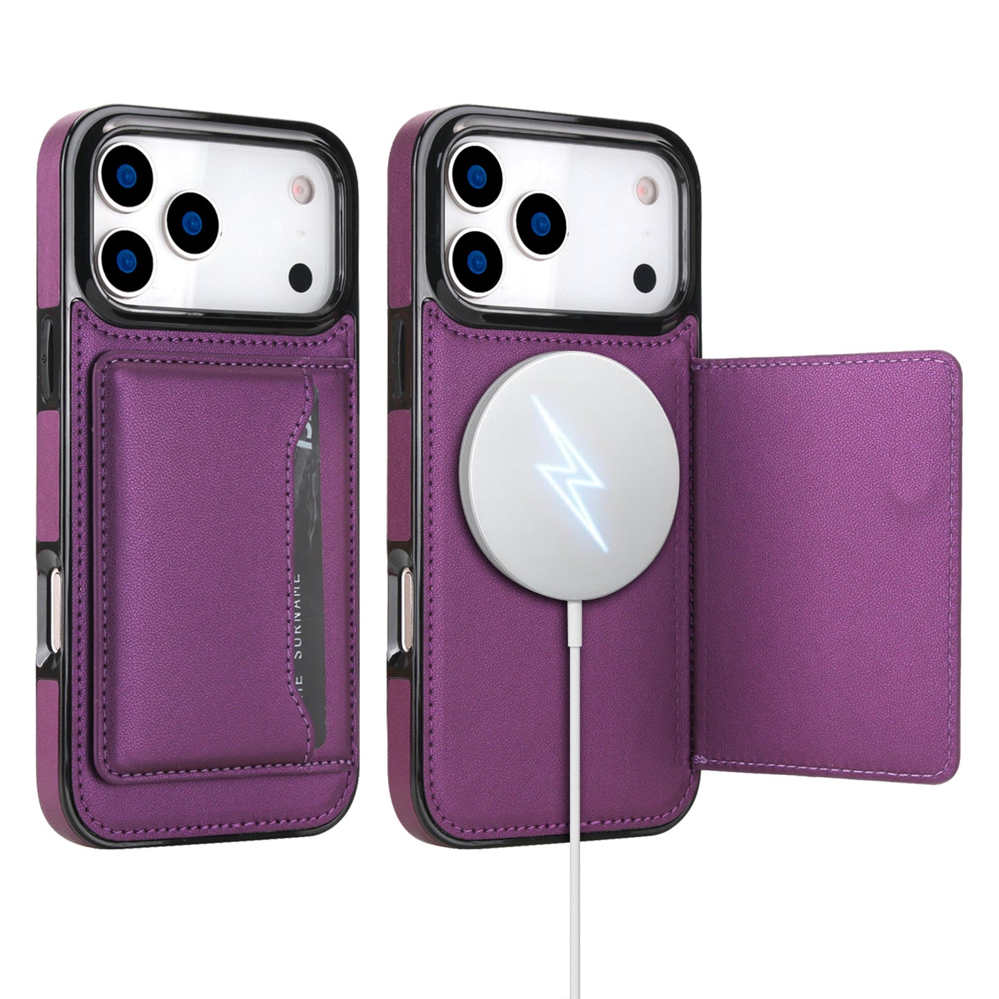 Magnetic Flip Leather Case with Card Slot and Stand for iPhone