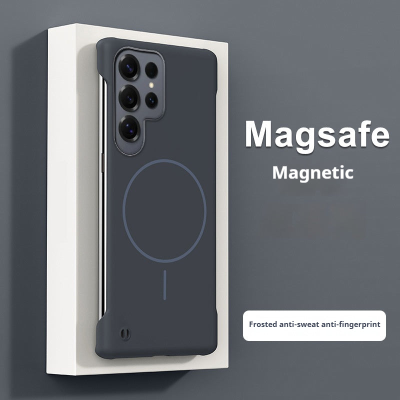 Thin circle magnetic skin-feel solid color frameless shell Samsung phone case