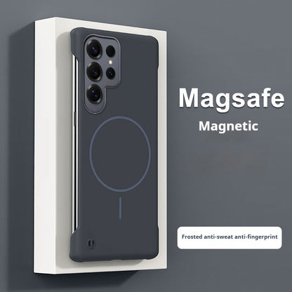 Thin circle magnetic skin-feel solid color frameless shell Samsung phone case