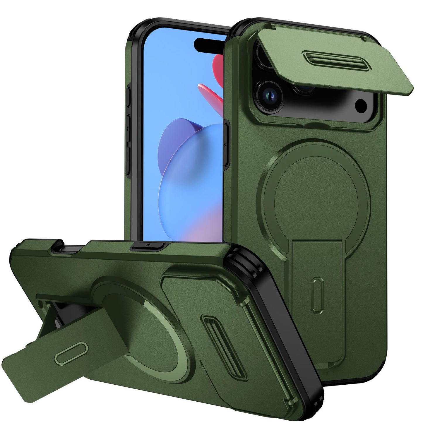 Tengfei Window Magnetic Stand Apple Phone Case