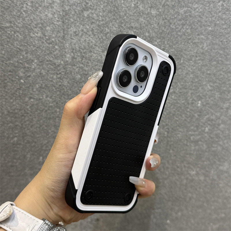 Anti-slip contrasting color four-corner anti-fall iPhone case