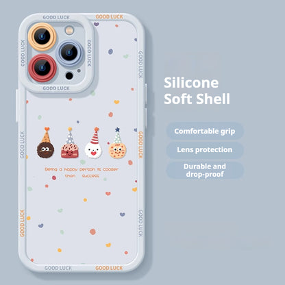 Cute donut silicone Apple phone case