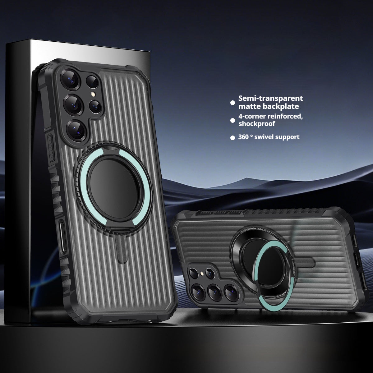 Skin-feel 360-degree rotating magnetic stand for Samsung mobile phone case