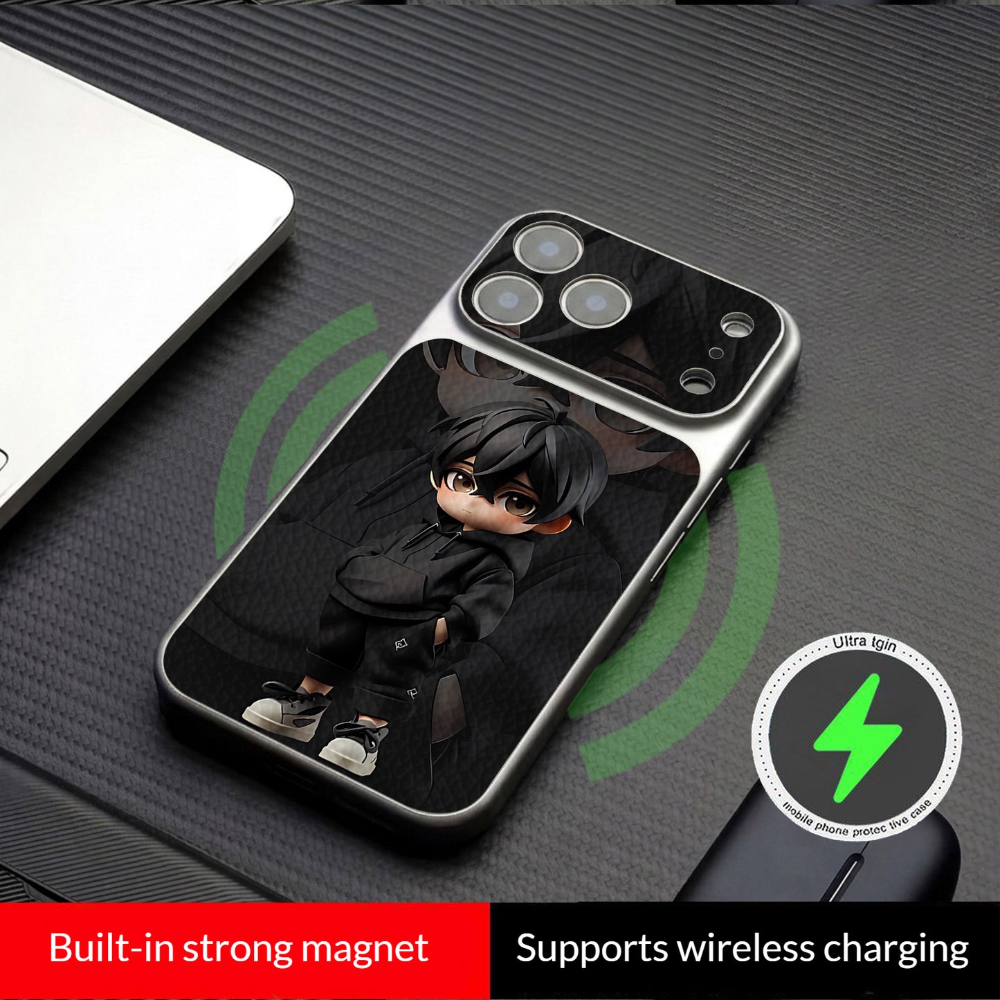 Black-Haired Boy Magnetic iPhone Case