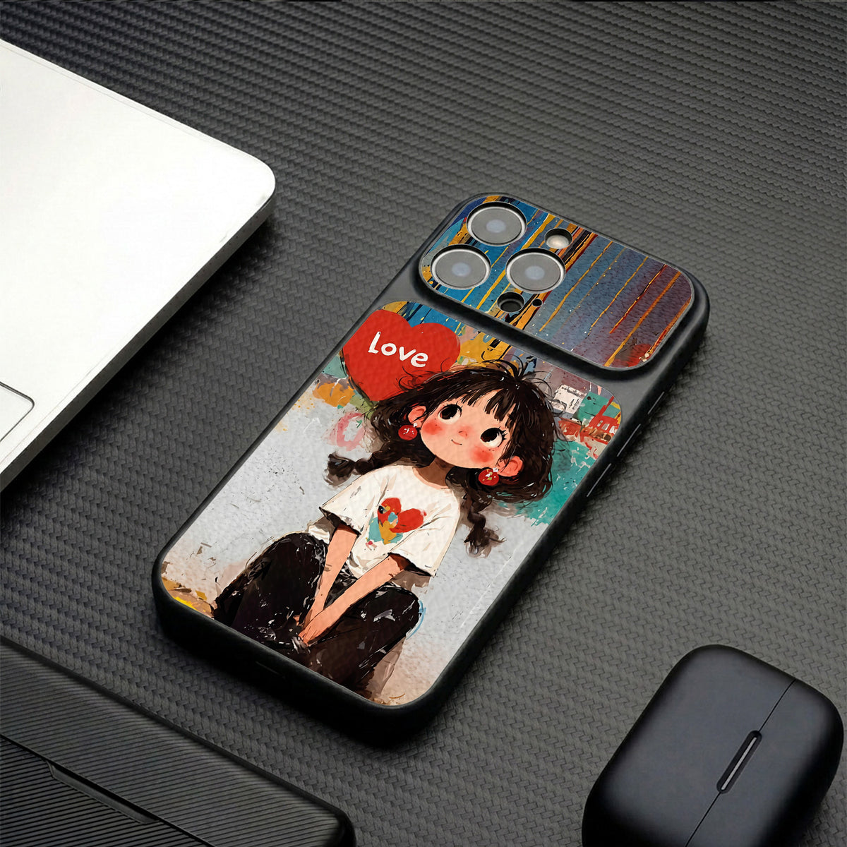 Graffiti Heart Girl Apple Phone Case
