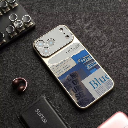Creative Blue-Themed Letter-Style Frosted iPhone Case