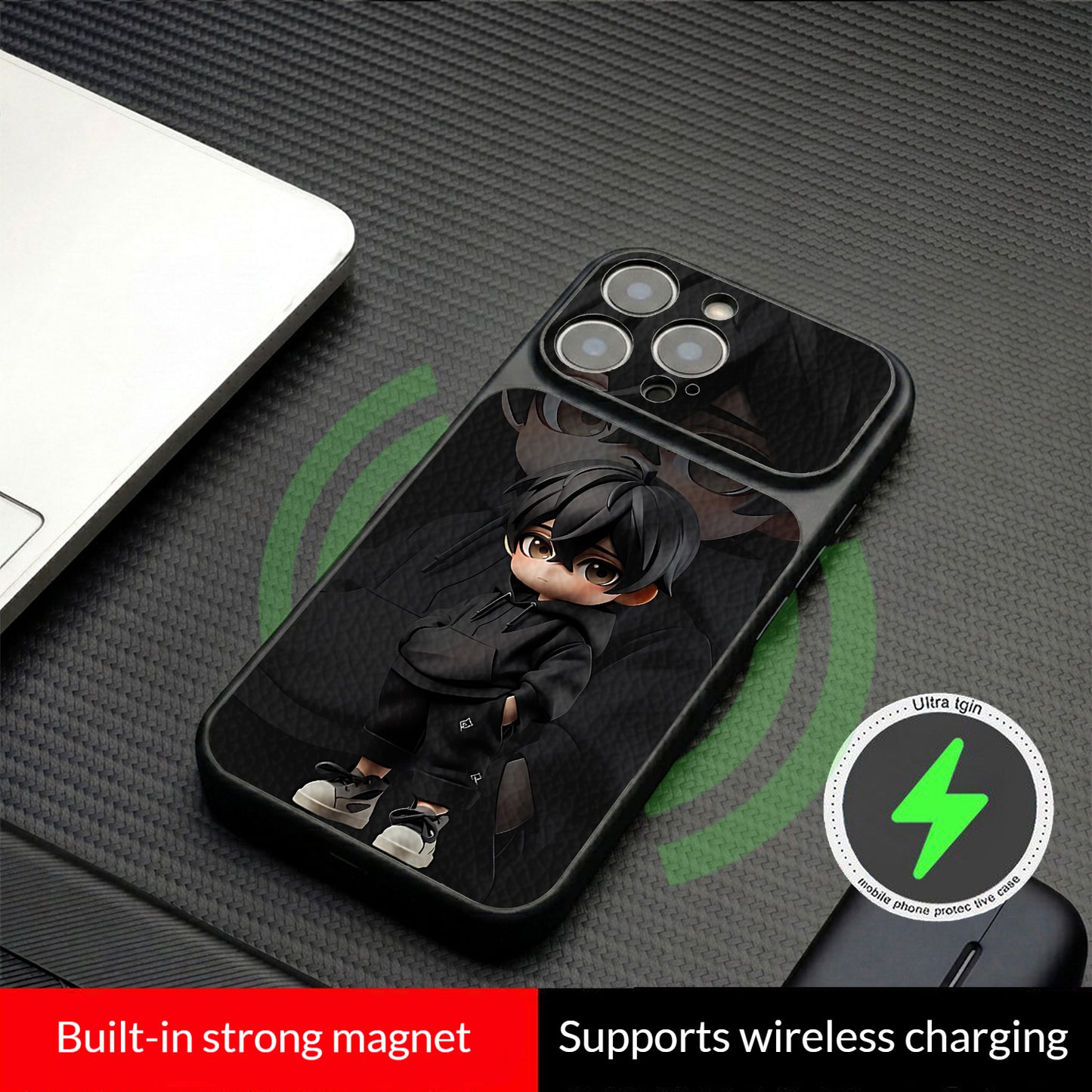 Black-Haired Boy Magnetic iPhone Case