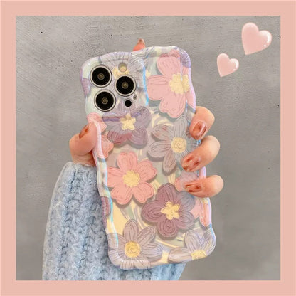 Fashion oil painting flower iPhone case