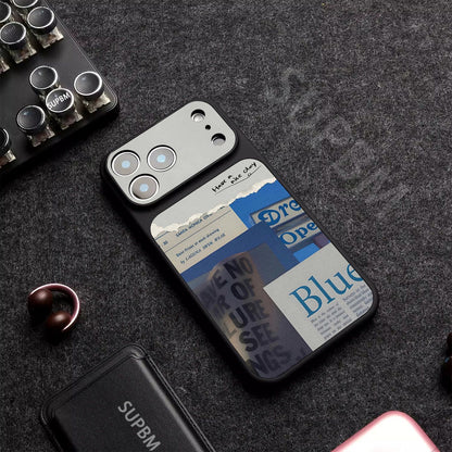 Creative Blue-Themed Letter-Style Frosted iPhone Case
