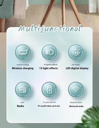 Wireless Charging Alarm Clock Ambient Light Multifunctional Stand