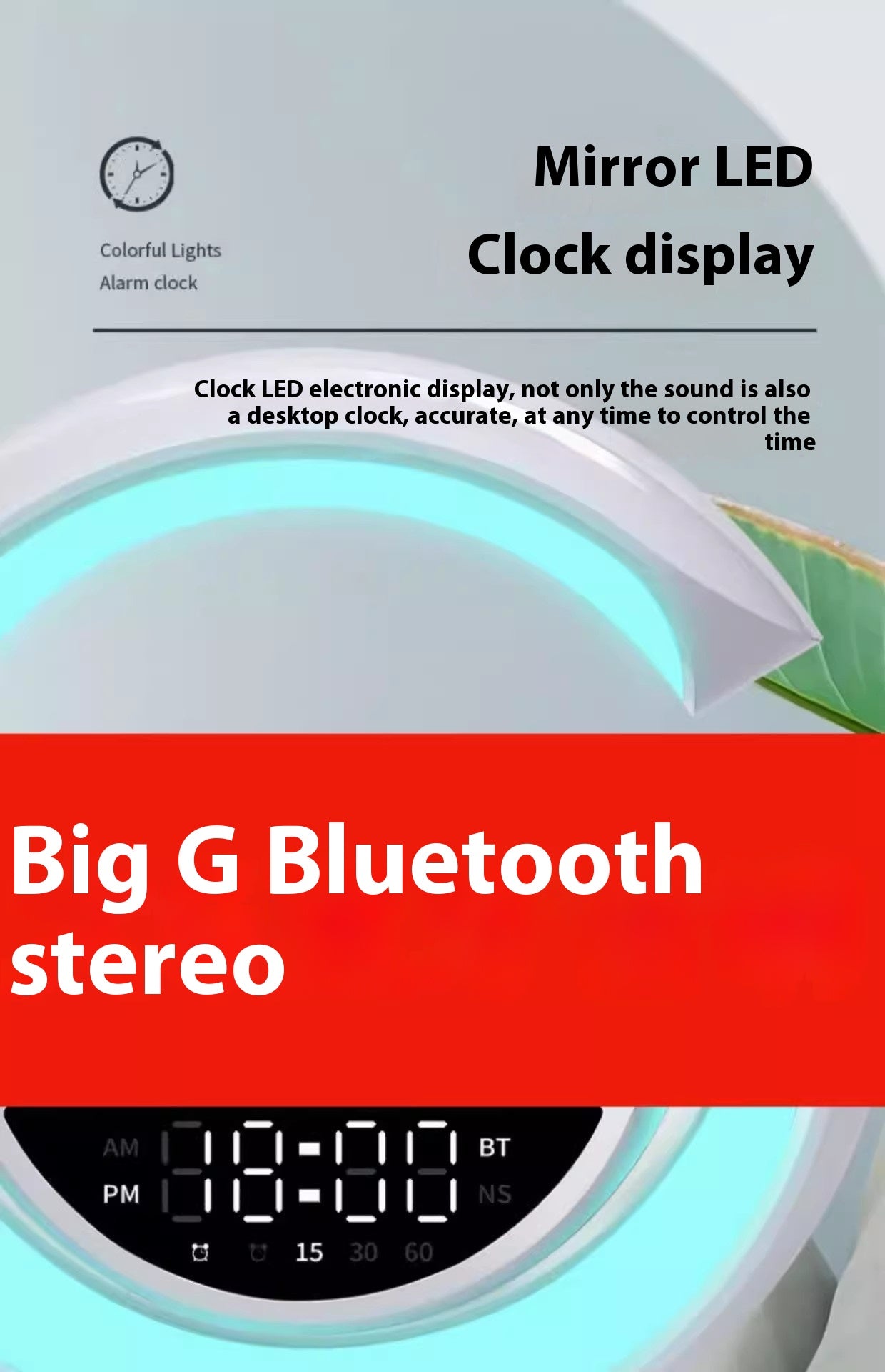 Wireless Charging Alarm Clock Ambient Light Multifunctional Stand