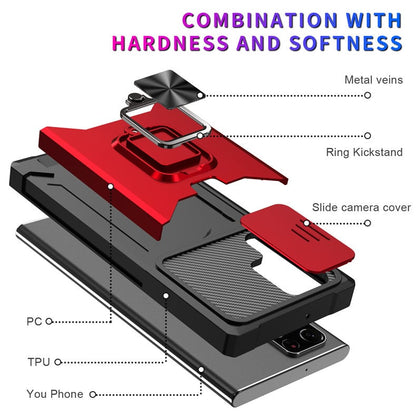 Card-type sliding window anti-fall traction ring bracket Samsung mobile phone case