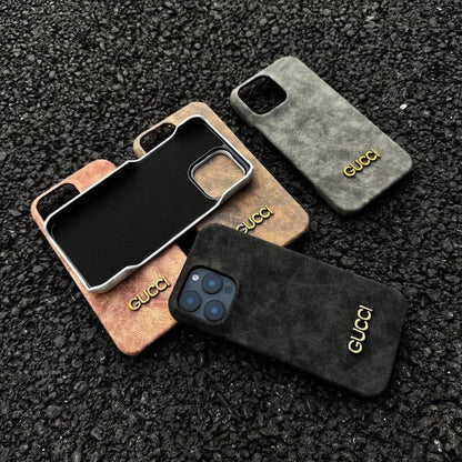 Fashion leather half-covered iPhone case