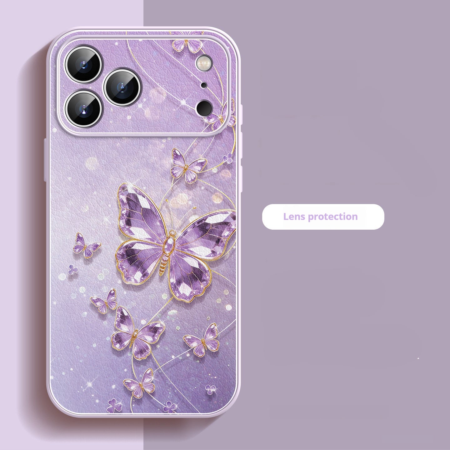 Liquid leather textured butterfly chain Apple phone case