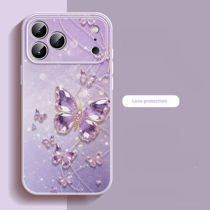 Liquid leather textured butterfly chain Apple phone case