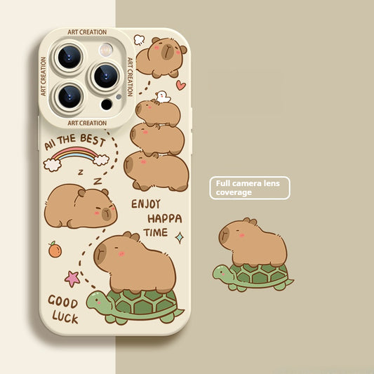 Cute animal silicone soft shell Apple phone case