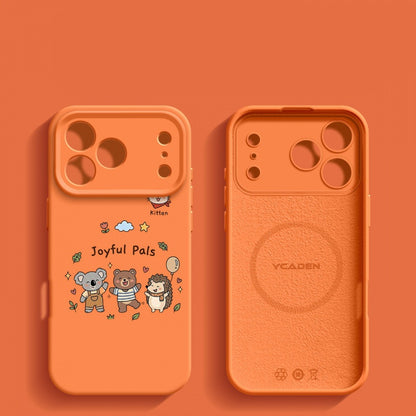 Happy Animal Liquid Silicone Apple Phone Case