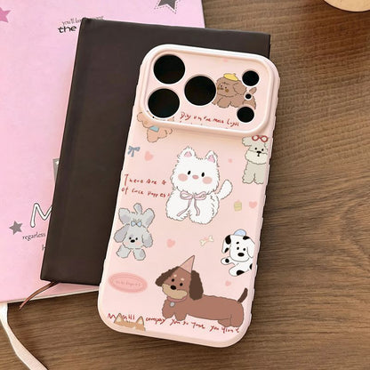 Side Heart Puppy Apple Phone Case