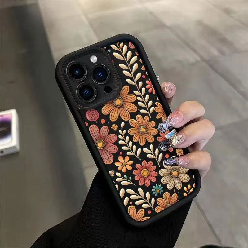 Silicone chrysanthemum Apple phone case