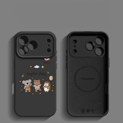 Happy Animal Liquid Silicone Apple Phone Case