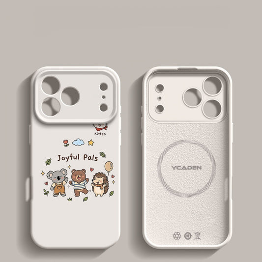 Happy Animal Liquid Silicone Apple Phone Case