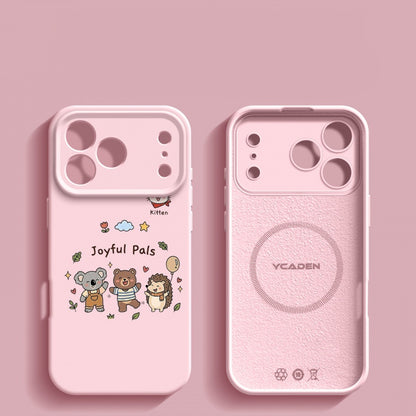 Happy Animal Liquid Silicone Apple Phone Case
