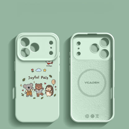 Happy Animal Liquid Silicone Apple Phone Case