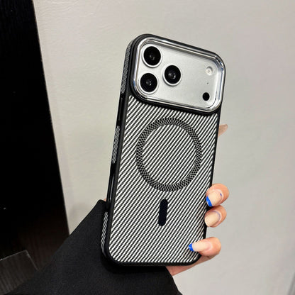 Side-mounted carbon fiber magnetic Apple phone case
