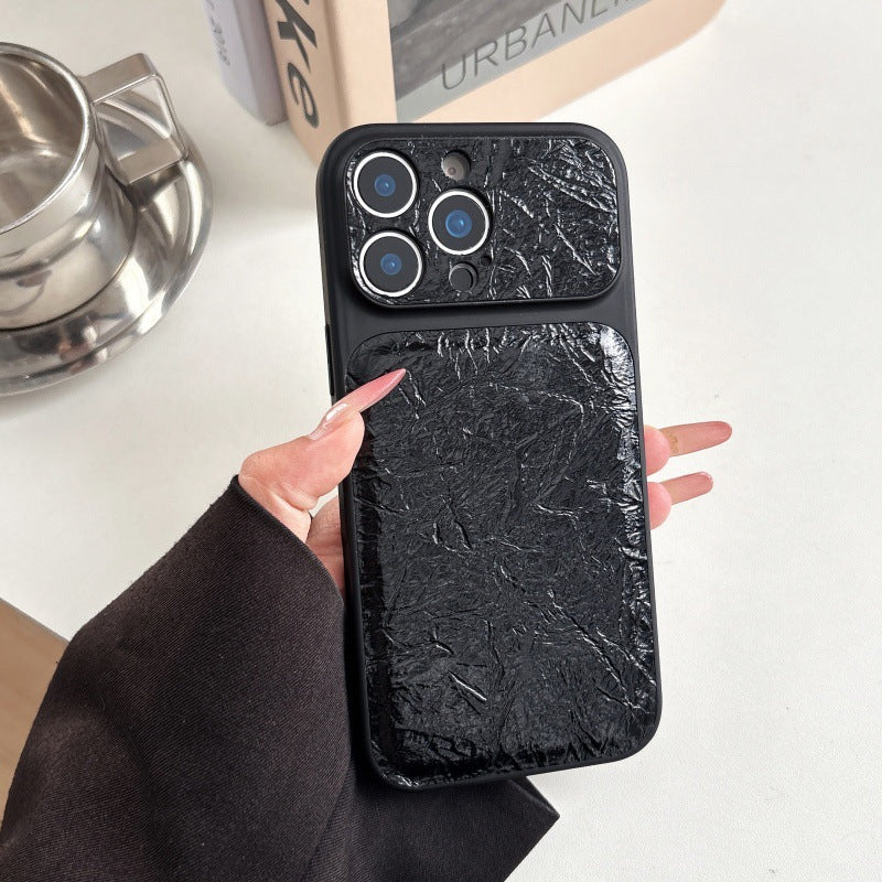 Simple wrinkled paper leather Apple phone case