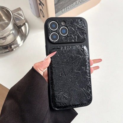 Simple wrinkled paper leather Apple phone case