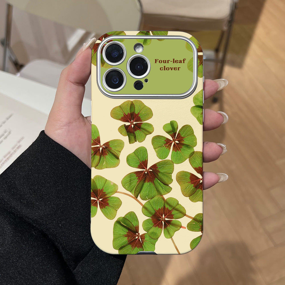Lucky four-leaf clover Apple phone case